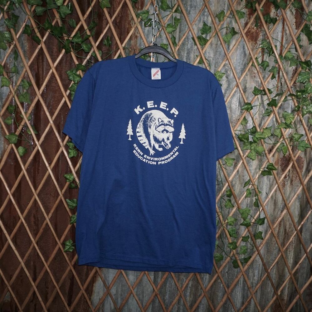 XL - Vintage Y2K KEEP raccoon graphic 1990s bakersfield tee
